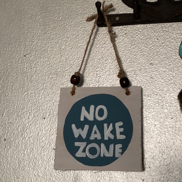 Shabby Chic Boho Door Sign - No Wake Zone - perfect for the bedroom or nursery - Picture 8 of 11